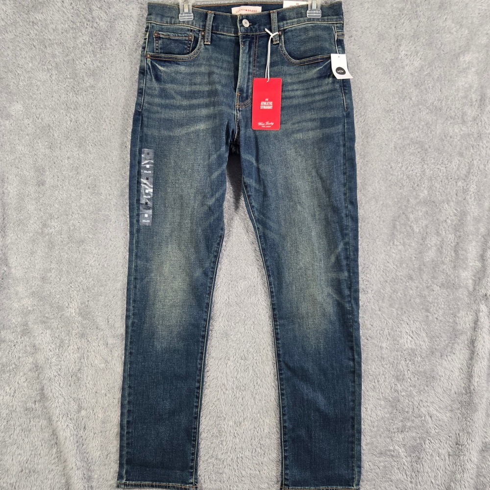 Lucky Brand 410 Athletic Straight Jeans Mens 30x32 Medium Wash Denim NWT